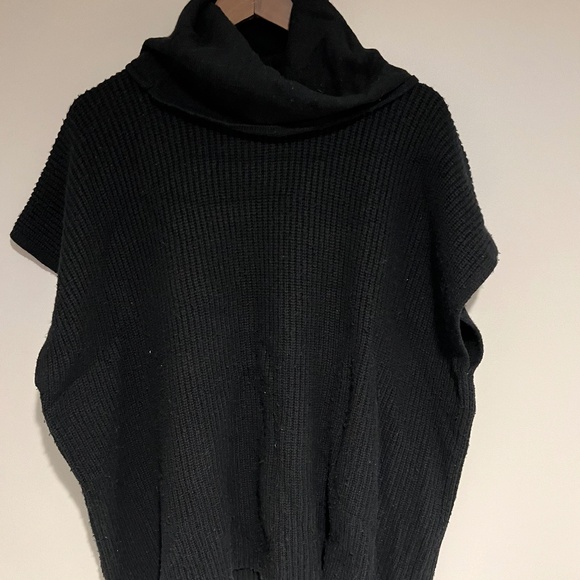 Boden - Turtleneck Poncho Sweater - Size S - Black - Picture 1 of 3